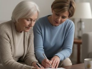 Final Matters Book with two ladies